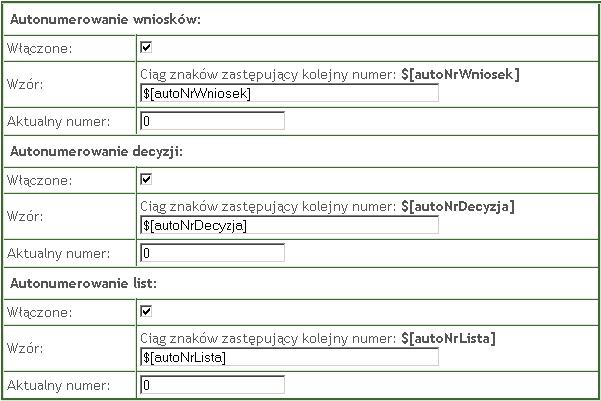 Formatka - tabele autonumeracji